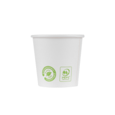 Pahare carton zero plastic albe 120 ml 50 buc